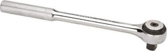 Proto - 1/2" Drive Round Head Standard Ratchet - Chrome Finish, 9-3/8" OAL, 72 Gear Teeth, Standard Knurled Handle, Standard Head - Eagle Tool & Supply