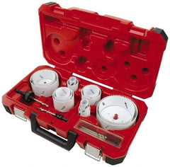 Milwaukee Tool - 19 Piece, 3/4" to 4-3/4" Saw Diam, Master Electrician's Hole Saw Kit - Bi-Metal, Toothed Edge, Pilot Drill Model No. 49-56-8010, Includes 14 Hole Saws - Eagle Tool & Supply