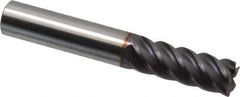 Niagara Cutter - 3/8", 5 Flute, Single End, Solid Carbide, 0.02" Corner Radius End Mill - 2-1/2" OAL, 45° Helix, Right Hand Flute, 1" LOC, Right Hand Cut - Eagle Tool & Supply