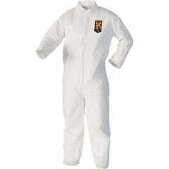 KleenGuard - Size 3XL Film Laminate Chemical Resistant Coveralls - White, Zipper Closure, Open Cuffs, Open Ankles - Eagle Tool & Supply
