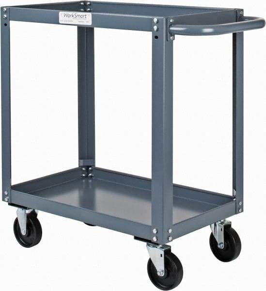 Value Collection - 1,000 Lb Capacity, 18" Wide x 30" Long x 34-5/8" High Service Cart - 2 Shelf, Steel - Eagle Tool & Supply