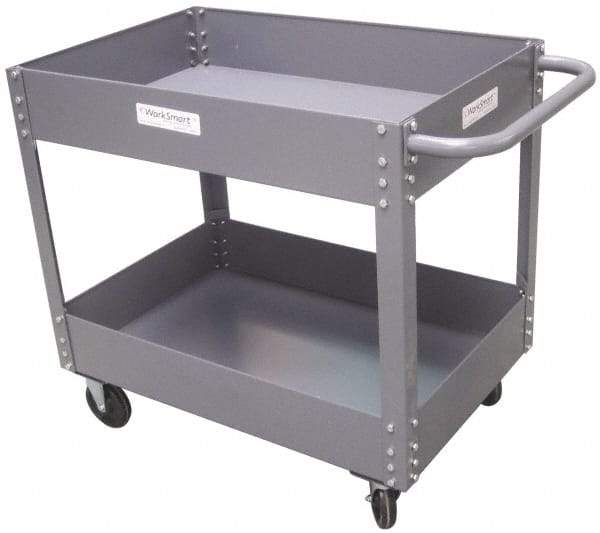 Value Collection - 1,200 Lb Capacity, 24" Wide x 36" Long x 34-5/8" High Service Cart - 2 Shelf, Steel - Eagle Tool & Supply
