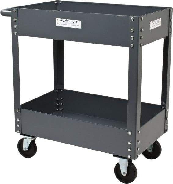 Value Collection - 1,200 Lb Capacity, 18" Wide x 30" Long x 34-5/8" High Service Cart - 2 Shelf, Steel - Eagle Tool & Supply
