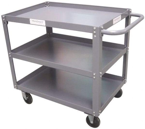 Value Collection - 1,200 Lb Capacity, 18" Wide x 36" Long x 34-5/8" High Service Cart - 3 Shelf, Steel - Eagle Tool & Supply