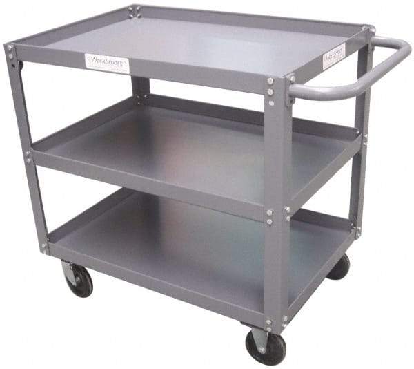 Value Collection - 1,200 Lb Capacity, 24" Wide x 36" Long x 34-5/8" High Service Cart - 3 Shelf, Steel - Eagle Tool & Supply
