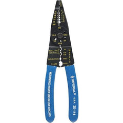 Imperial - 10 to 22 AWG Capacity Wire Stripper/Cutter/Crimper - 7-1/2" OAL, Hardened Steel with Cushion Grip Handle - Eagle Tool & Supply