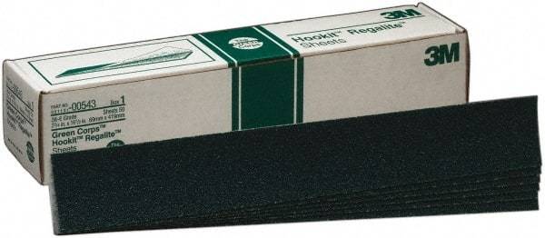 3M - 36 Grit, Ceramic/Aluminum Oxide Sanding Sheet - 16-1/2" Long x 2-3/4" Wide, Very Coarse Grade, E Weighted Paper Backing - Eagle Tool & Supply