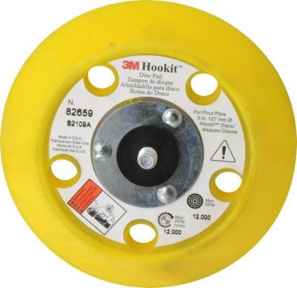 3M - 5" Diam Hook & Loop Disc Backing Pad - Medium Density, 12,000 RPM - Eagle Tool & Supply