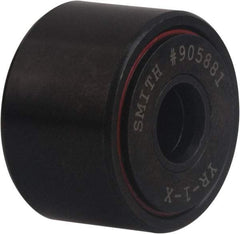 Accurate Bushing - 1/4" Bore, 7/8" Roller Diam x 1/2" Roller Width, Carbon Steel Yoke Cam Follower - 2,140 Lb Dynamic Load Capacity, 9/16" Overall Width - Eagle Tool & Supply