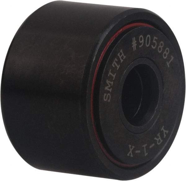 Accurate Bushing - 1/2" Bore, 1-3/4" Roller Diam x 1" Roller Width, Carbon Steel Self-Lubricating Yoke Cam Follower with Nonmetallic Bushing - 1 Lb Dynamic Load Capacity, 1-1/16" Overall Width - Eagle Tool & Supply