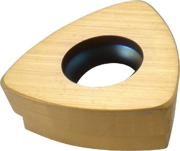 Seco - 218.19160 MD11 Grade F15M Carbide Milling Insert - TiAlN/TiN Finish, 0.187" Thick, 0.44" Inscribed Circle, 0.047" Corner Radius - Eagle Tool & Supply