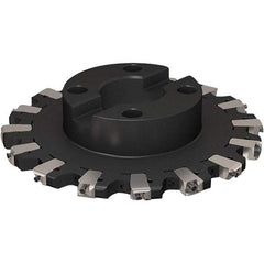 Seco - Shell Mount Connection, 17/32" Cutting Width, 58.98mm Depth of Cut, 250mm Cutter Diam, 60mm Hole Diam, 8 Tooth Indexable Slotting Cutter - R335.25 Toolholder, XNHQ 1407 Insert, Right Hand Cutting Direction - Eagle Tool & Supply