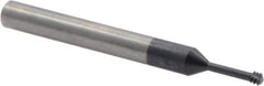 Iscar - #10-32, #8-32 UNC, UNF, 0.126" Cutting Diam, 3 Flute, Solid Carbide Helical Flute Thread Mill - Internal Thread, 0.49" LOC, 2-1/2" OAL, 1/4" Shank Diam - Eagle Tool & Supply