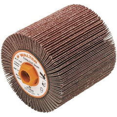 WALTER Surface Technologies - 4-1/4" Diam 80 Grit Aluminum Oxide Unmounted Flap Wheel - 5/8-11 Threaded Hole, 4" Wide, Coated, Grade Medium, 3,800 Max RPM - Eagle Tool & Supply