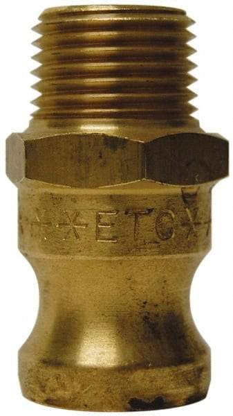 EVER-TITE Coupling Products - 3" Brass Cam & Groove Suction & Discharge Hose Male Adapter Male NPT Thread - Part F, 3" Thread, 250 Max psi - Eagle Tool & Supply