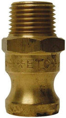 EVER-TITE Coupling Products - 3" Brass Cam & Groove Suction & Discharge Hose Male Adapter Male NPT Thread - Part F, 3" Thread, 250 Max psi - Eagle Tool & Supply