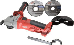 Milwaukee Tool - 4-1/2" Wheel Diam, 8,000 RPM, Cordless Cutoff & Cutoff-Grinder Tool - Right Angle Handle - Eagle Tool & Supply