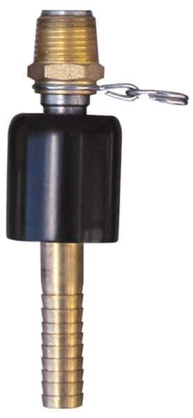 SuperKlean - 1/2 NPT x 1/2" Hose Barb, Ball Type Swivel Hose Adapter - Brass & Stainless Steel - Eagle Tool & Supply