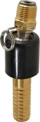SuperKlean - 1/2 NPT x 3/4" Hose Barb, Ball Type Swivel Hose Adapter - Brass & Stainless Steel - Eagle Tool & Supply