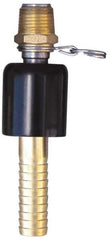 SuperKlean - 1/2 NPT x 5/8" Hose Barb, Ball Type Swivel Hose Adapter - Brass & Stainless Steel - Eagle Tool & Supply