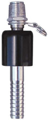 SuperKlean - NPT x 5/8" Hose Barb, Ball Type Swivel Hose Adapter - Stainless Steel - Eagle Tool & Supply