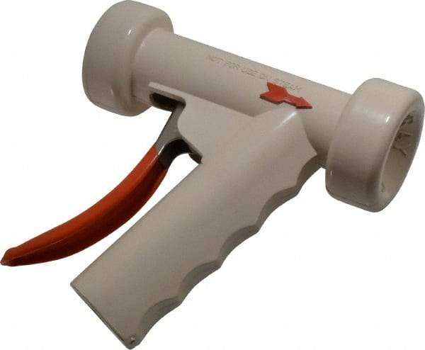 SuperKlean - Insulated, Brass Pistol Grip Spray Nozzle for 1/2" Pipe - White, 1/2 NPT - Eagle Tool & Supply