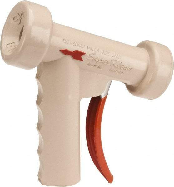 SuperKlean - Insulated, Stainless Steel Pistol Grip Spray Nozzle for 1/2" Pipe - White, 1/2 NPT - Eagle Tool & Supply