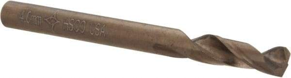 Cleveland - 0.1575" 135° Spiral Flute Cobalt Screw Machine Drill Bit - Oxide/Gold Finish, Right Hand Cut, 0.866" Flute Length, 2.165" OAL, Split Point, Straight Shank - Eagle Tool & Supply