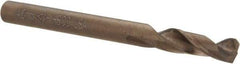 Cleveland - 0.1575" 135° Spiral Flute Cobalt Screw Machine Drill Bit - Oxide/Gold Finish, Right Hand Cut, 0.866" Flute Length, 2.165" OAL, Split Point, Straight Shank - Eagle Tool & Supply
