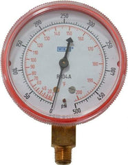 Wika - 2-1/2" Dial, 1/8 Thread, 0-500 Scale Range, Pressure Gauge - Lower Connection Mount, Accurate to 1-2-5% of Scale - Eagle Tool & Supply