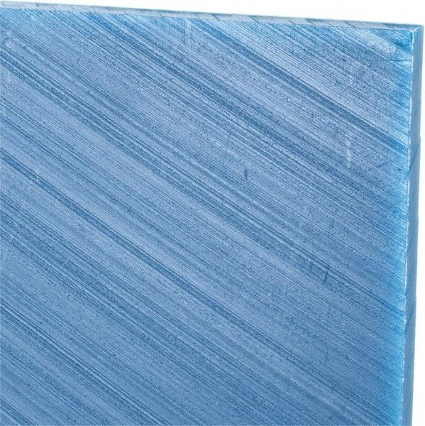 Made in USA - 1/4" Thick x 12" Wide x 1' Long, Polyethylene (UHMW) Sheet - Blue, Glass-Filled Grade - Eagle Tool & Supply