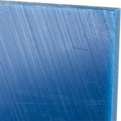 Made in USA - 3/8" Thick x 12" Wide x 1' Long, Polyethylene (UHMW) Sheet - Blue, Glass-Filled Grade - Eagle Tool & Supply