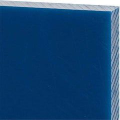 Made in USA - 1/2" Thick x 12" Wide x 1' Long, Polyethylene (UHMW) Sheet - Blue, Glass-Filled Grade - Eagle Tool & Supply