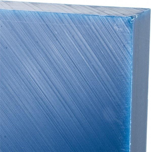 Made in USA - 1" Thick x 12" Wide x 1' Long, Polyethylene (UHMW) Sheet - Blue, Glass-Filled Grade - Eagle Tool & Supply