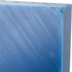Made in USA - 1" Thick x 12" Wide x 1' Long, Polyethylene (UHMW) Sheet - Blue, Glass-Filled Grade - Eagle Tool & Supply