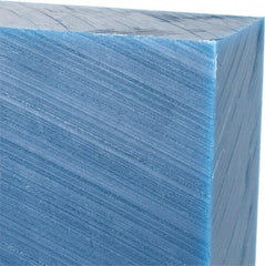 Made in USA - 1-1/2" Thick x 12" Wide x 1' Long, Polyethylene (UHMW) Sheet - Blue, Glass-Filled Grade - Eagle Tool & Supply
