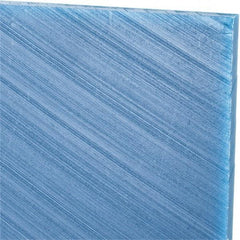 Made in USA - 1/4" Thick x 12" Wide x 2' Long, Polyethylene (UHMW) Sheet - Blue, Glass-Filled Grade - Eagle Tool & Supply