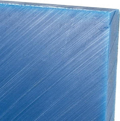 Made in USA - 1/2" Thick x 12" Wide x 2' Long, Polyethylene (UHMW) Sheet - Blue, Glass-Filled Grade - Eagle Tool & Supply