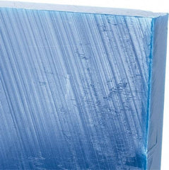 Made in USA - 3/4" Thick x 12" Wide x 2' Long, Polyethylene (UHMW) Sheet - Blue, Glass-Filled Grade - Eagle Tool & Supply