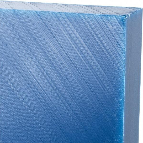 Made in USA - 1" Thick x 12" Wide x 2' Long, Polyethylene (UHMW) Sheet - Blue, Glass-Filled Grade - Eagle Tool & Supply