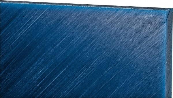 Made in USA - 1-1/2" Thick x 12" Wide x 2' Long, Polyethylene (UHMW) Sheet - Blue, Glass-Filled Grade - Eagle Tool & Supply