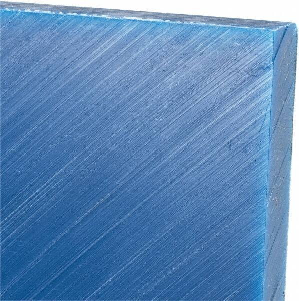 Made in USA - 1/2" Thick x 12" Wide x 3' Long, Polyethylene (UHMW) Sheet - Blue, Glass-Filled Grade - Eagle Tool & Supply