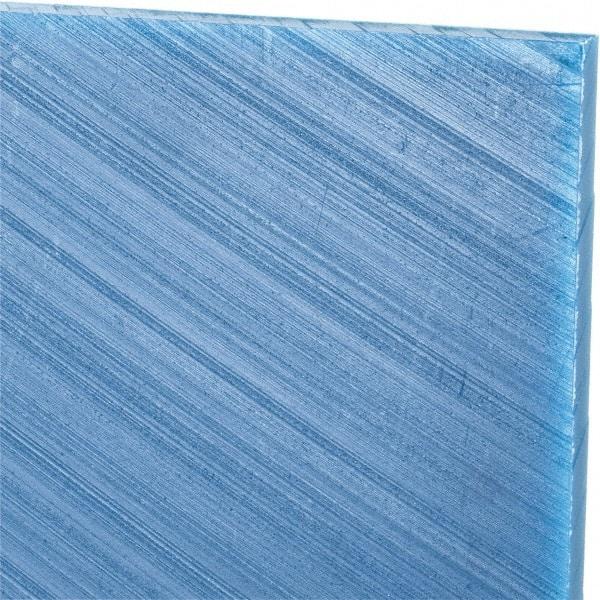 Made in USA - 1/4" Thick x 24" Wide x 2' Long, Polyethylene (UHMW) Sheet - Blue, Glass-Filled Grade - Eagle Tool & Supply