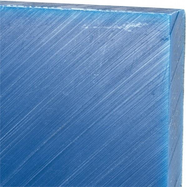 Made in USA - 1/2" Thick x 24" Wide x 2' Long, Polyethylene (UHMW) Sheet - Blue, Glass-Filled Grade - Eagle Tool & Supply