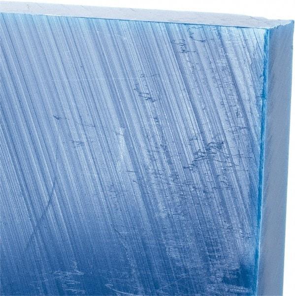Made in USA - 3/4" Thick x 24" Wide x 2' Long, Polyethylene (UHMW) Sheet - Blue, Glass-Filled Grade - Eagle Tool & Supply