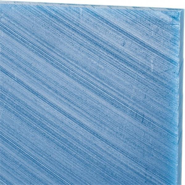 Made in USA - 1/4" Thick x 24" Wide x 4' Long, Polyethylene (UHMW) Sheet - Blue, Glass-Filled Grade - Eagle Tool & Supply