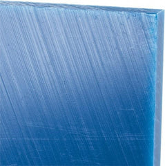 Made in USA - 3/8" Thick x 24" Wide x 4' Long, Polyethylene (UHMW) Sheet - Blue, Glass-Filled Grade - Eagle Tool & Supply