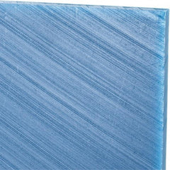 Made in USA - 1/4" Thick x 48" Wide x 5' Long, Polyethylene (UHMW) Sheet - Blue, Glass-Filled Grade - Eagle Tool & Supply
