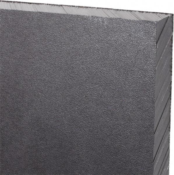 Made in USA - 1/2" Thick x 12" Wide x 2' Long, Polyethylene (UHMW) Sheet - Black, Antistatic Grade - Eagle Tool & Supply