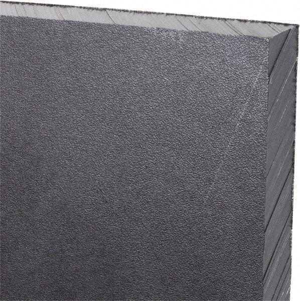 Made in USA - 1/2" Thick x 24" Wide x 2' Long, Polyethylene (UHMW) Sheet - Black, Antistatic Grade - Eagle Tool & Supply